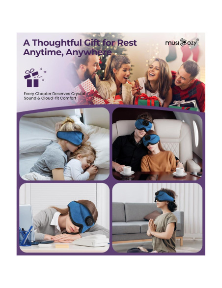 MUSICOZY Máscara de Sueño Bluetooth 3D con Auriculares Inalámbricos