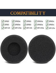 Almohadillas de Esponja SOULWIT para Auriculares SR60/SR80/SR125 - Negro 2