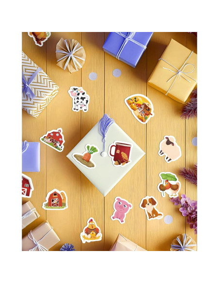 50 Pegatinas de Animales de Granja Spriggenix Reutilizables