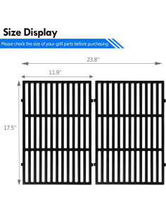 Rejillas de Parrilla de Hierro Fundido Grillflame 7638 para Weber Spirit 300 2