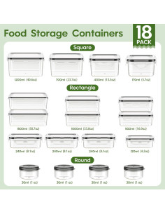 Set de 36 Contenedores de Alimentos KEMETHY - Apilables y Reutilizables 2