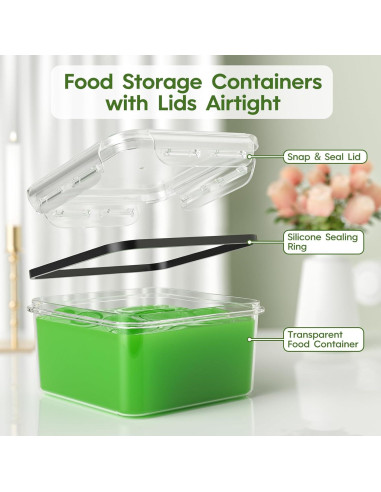 Set de 36 Contenedores de Alimentos KEMETHY - Apilables y Reutilizables