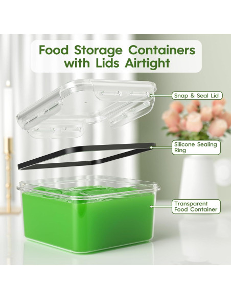 Set de 36 Contenedores de Alimentos KEMETHY - Apilables y Reutilizables