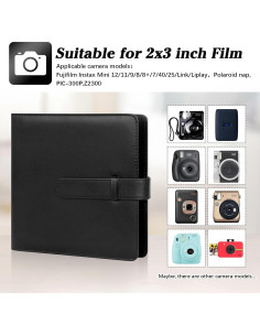 Álbum de Fotos 360 Bolsillos Ruibytree Negro para Instax Mini 2