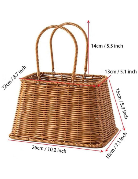 Cesta Tejida a Mano RT&BS - Cesta Decorativa Multifuncional Cesta Tejida a Mano RT&BS - Cesta Decorativa Multifuncional