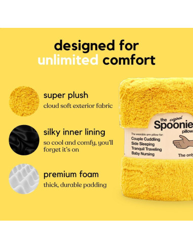 Almohada Spoonie con agujero para brazo - Suave y portátil