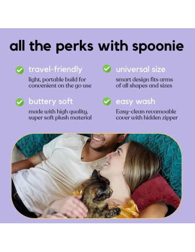 Almohada Spoonie con agujero para brazo - Suave y portátil