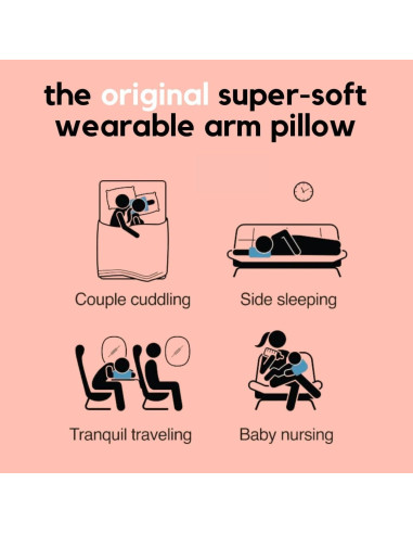 Almohada Spoonie con agujero para brazo - Suave y portátil