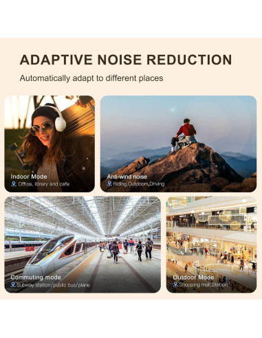 Auriculares QCY H3 ANC Bluetooth 5.4, 60H Batería, Negro