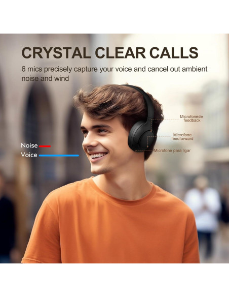 Auriculares QCY H3 ANC Bluetooth 5.4, 60H Batería, Negro