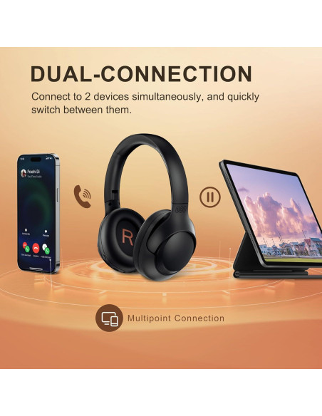 Auriculares QCY H3 ANC Bluetooth 5.4, 60H Batería, Negro