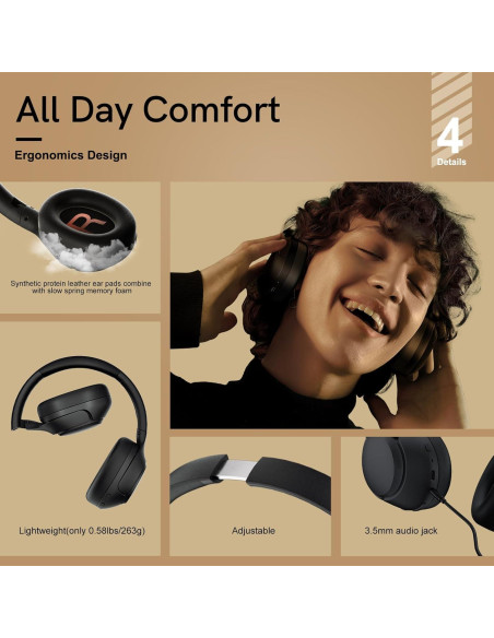 Auriculares QCY H3 ANC Bluetooth 5.4, 60H Batería, Negro