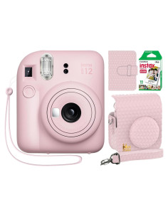 Cámara Instantánea Fujifilm Instax Mini 12 Rosa Flor + 10 Películas + Funda