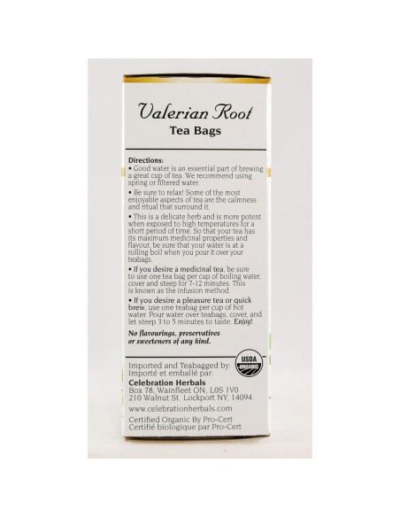 Té de Hierbas Raíz de Valeriana Celebration Herbals 24 Unidades Té de Hierbas Raíz de Valeriana Celebration Herbals 24 Unidades