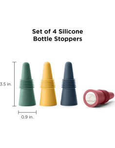 Set de 4 Tapones de Vino Silicona Rabbit - Sello Hermético 2