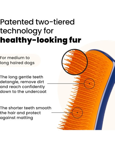 Cepillo Desenredante Pet Teezer Tangle Teezer Grande Azul/Naranja