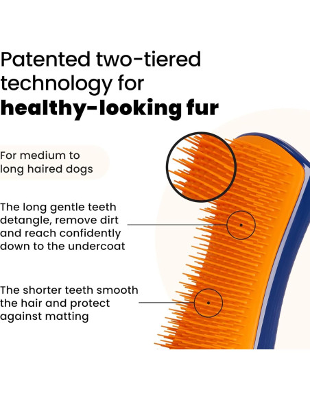 Cepillo Desenredante Pet Teezer Tangle Teezer Grande Azul/Naranja