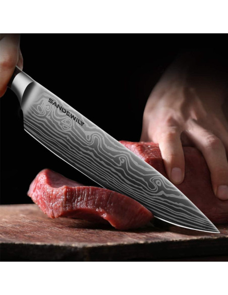 Juego de Cuchillos de Cocina Profesional SANDEWILY 3PCS Acero Inoxidable