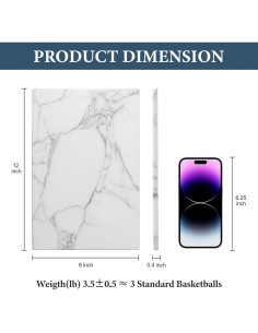 Tabla de Cortar de Mármol Arabescato Koville 30.48x20.32 cm 2