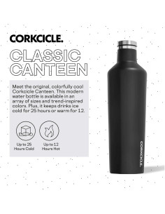 Botella de Agua Aislada Corkcicle 25 oz Acero Inoxidable Negro 2