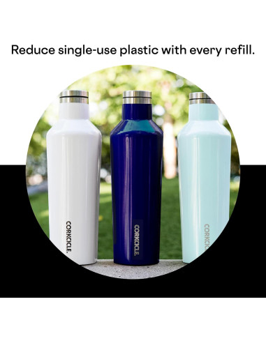 Botella de Agua Aislada Corkcicle 25 oz Acero Inoxidable Negro