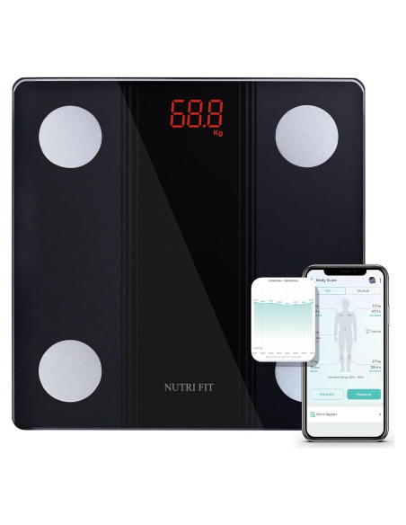 Balanza de Baño Inteligente NUTRI FIT Bluetooth 150kg Análisis Corporal