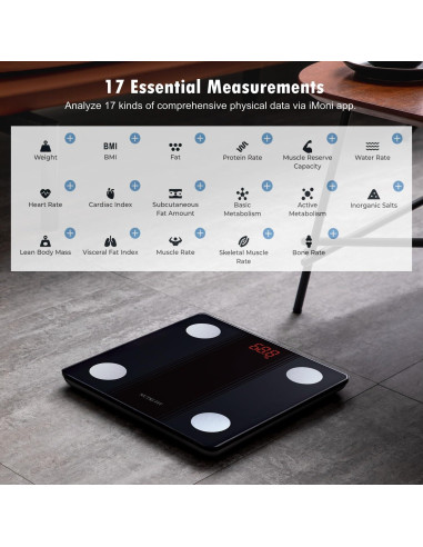 Balanza de Baño Inteligente NUTRI FIT Bluetooth 150kg Análisis Corporal