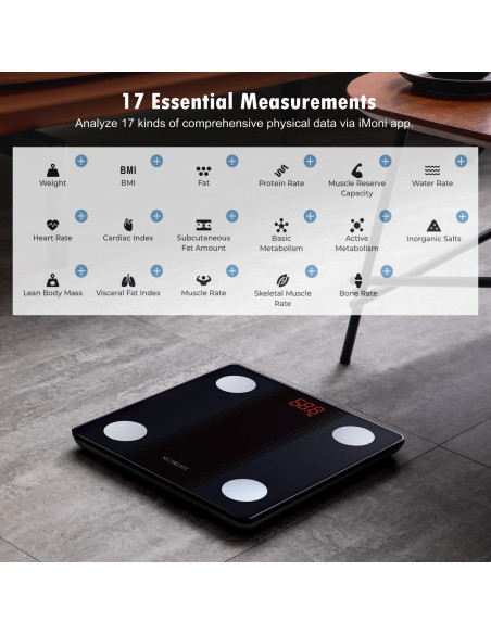 Balanza de Baño Inteligente NUTRI FIT Bluetooth 150kg Análisis Corporal