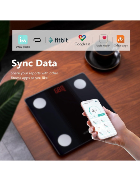 Balanza de Baño Inteligente NUTRI FIT Bluetooth 150kg Análisis Corporal