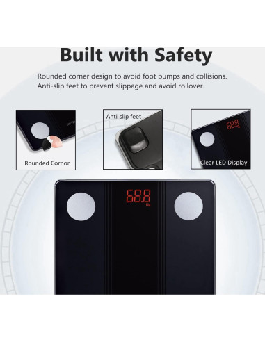 Balanza de Baño Inteligente NUTRI FIT Bluetooth 150kg Análisis Corporal