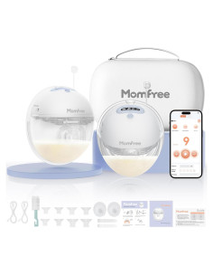 Extractor de Leche Doble Portátil Momfree Azul - 3 Modos, 9 Niveles
