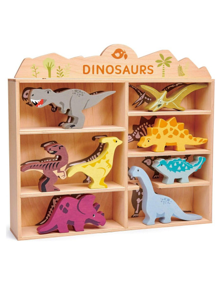 Tender Leaf Toys Dinosaurios de Madera - 8 Figuras Prehistóricas