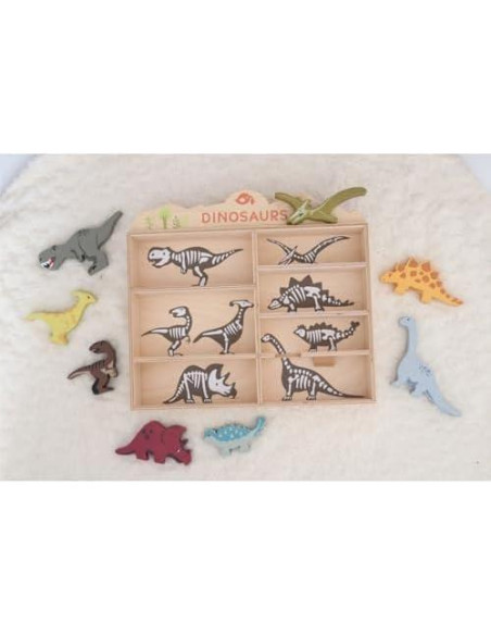 Tender Leaf Toys Dinosaurios de Madera - 8 Figuras Prehistóricas
