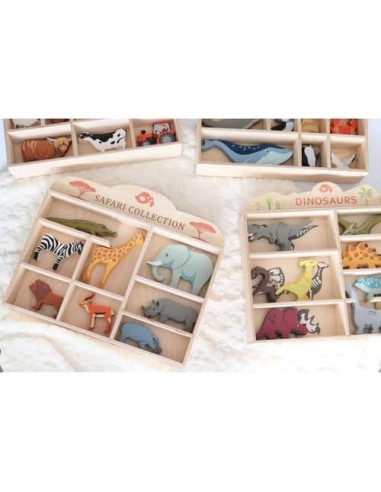 Tender Leaf Toys Dinosaurios de Madera - 8 Figuras Prehistóricas