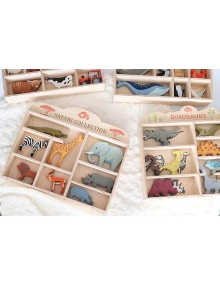 Tender Leaf Toys Dinosaurios de Madera - 8 Figuras Prehistóricas