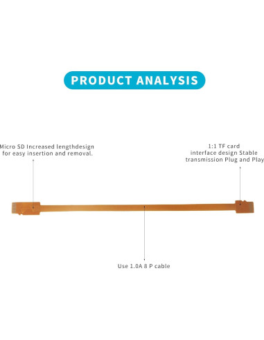 Cable de Extensión Micro SD Macho a Macho 20 cm PinQiongZhe
