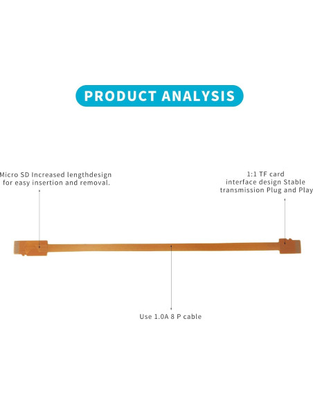 Cable de Extensión Micro SD Macho a Macho 20 cm PinQiongZhe