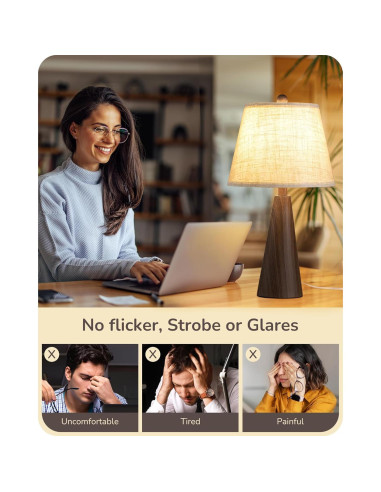 Lámpara de Mesa EDISHINE Estilo Granja 55.24 cm Beige