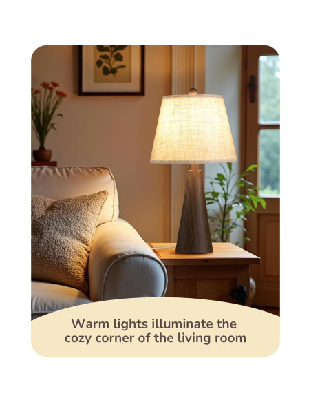 Lámpara de Mesa EDISHINE Estilo Granja 55.24 cm Beige Lámpara de Mesa EDISHINE Estilo Granja 55.24 cm Beige