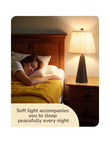 Lámpara de Mesa EDISHINE Estilo Granja 55.24 cm Beige