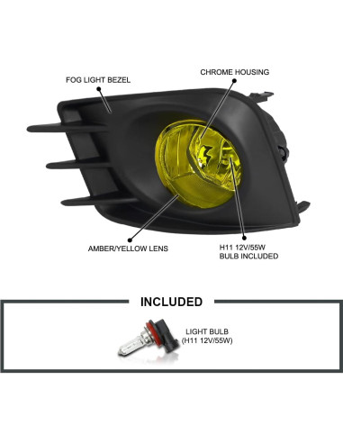 Faro de Niebla Amarillo Spec-D Tuning para Scion TC 2011-2013