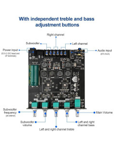 Amplificador de Audio Bluetooth ARRAROWN ZK-TB21 2.1CH 100W 2