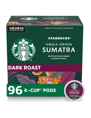 Cápsulas de café K-Cup Starbucks Sumatra 100% arábica 96 unidades