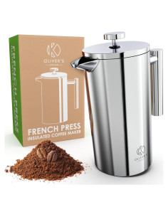 Cafetera Prensa Francesa Oliver's Kitchen 1L Acero Inoxidable