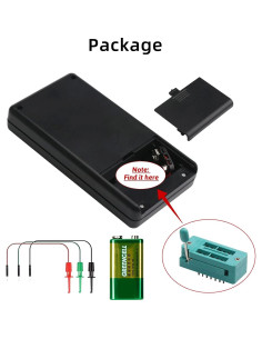 Medidor LCR Aideepen con Pantalla LCD y Batería 9V 2