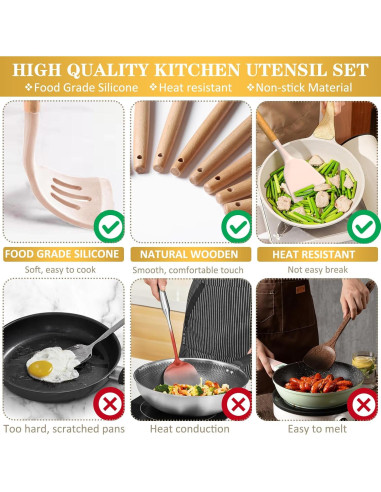 Juego de Utensilios de Cocina de Silicona CACOLES 43 Piezas