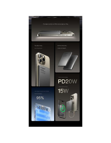 Cargador Portátil Magnético ADZ 5000mAh USB-C 20W para iPhone