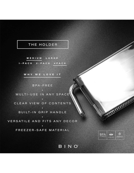 BINO Contenedores de Almacenamiento Plástico Medianos - Paquete de 4