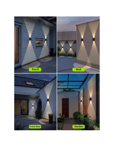 Luces de Pared Solares Mrzxy IP65 2 Paquete para Exteriores