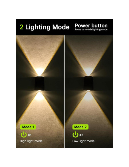 Luces de Pared Solares Mrzxy IP65 2 Paquete para Exteriores